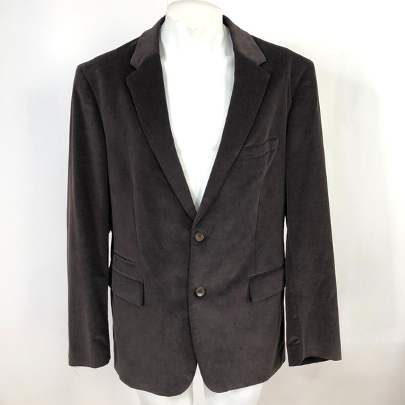 Theory Velvet Velour 44 Men's Cotton Blend Blazer Sport Coat Jacket Brown MINT - Picture 1 of 16